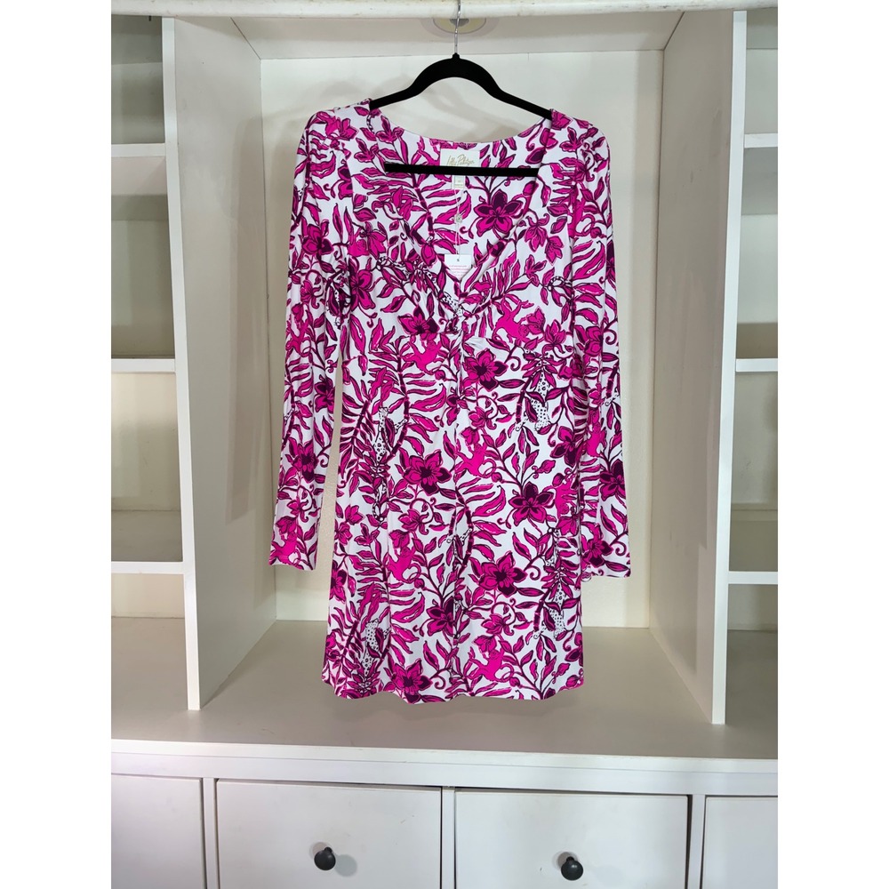 Lilly Pulitzer Anne skirted romper elderberry blossom Dress Womens Medium Pink - Picture 3 of 9